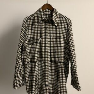 Stylish Black and White Checkered Women's Blouse